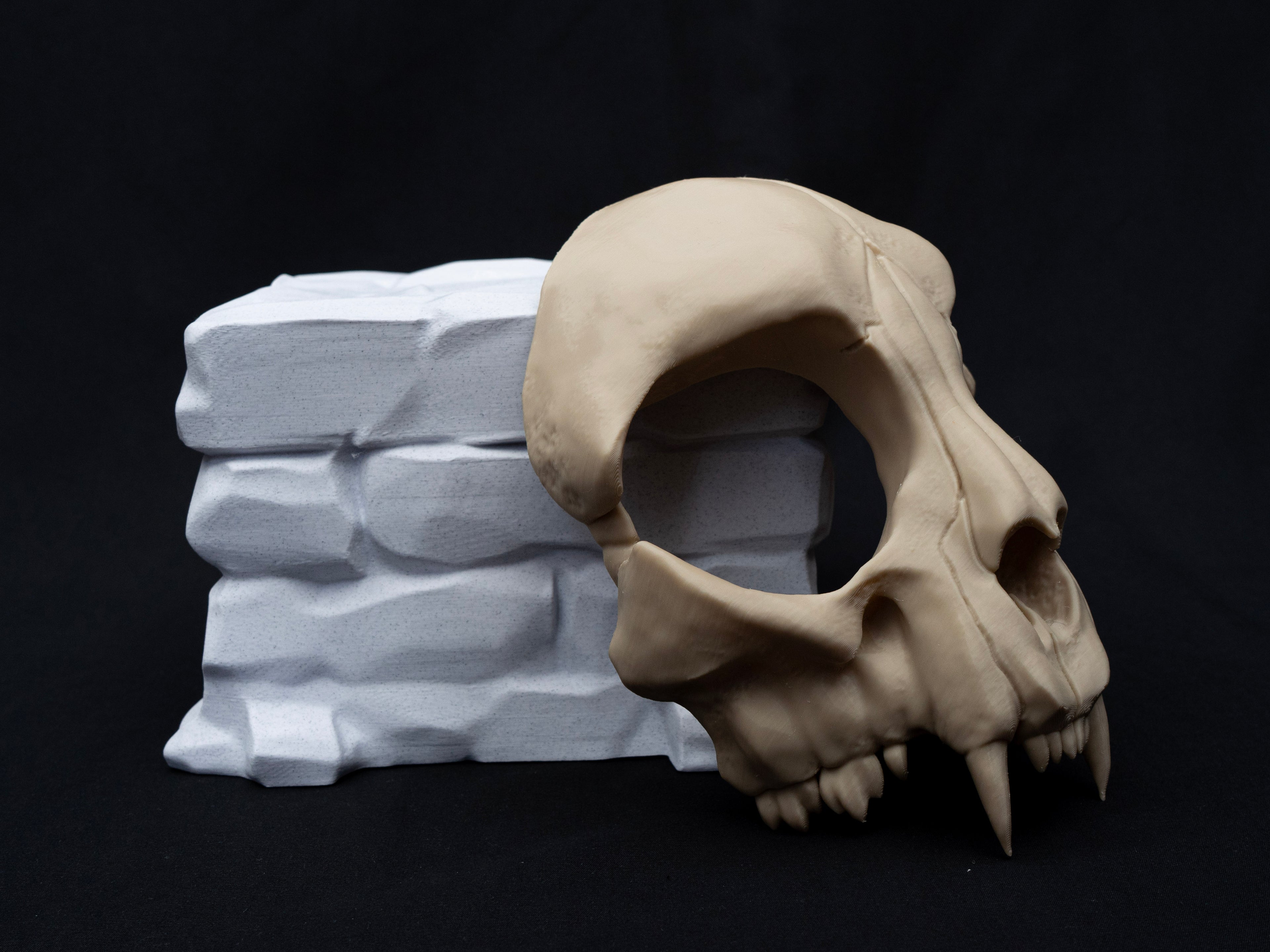 Cat Skull Half Face Mask – Gothic Halloween Costume, Fancy Dress, 3D Printed