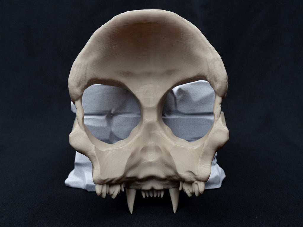 Cat Skull Half Face Mask – Gothic Halloween Costume, Fancy Dress, 3D Printed