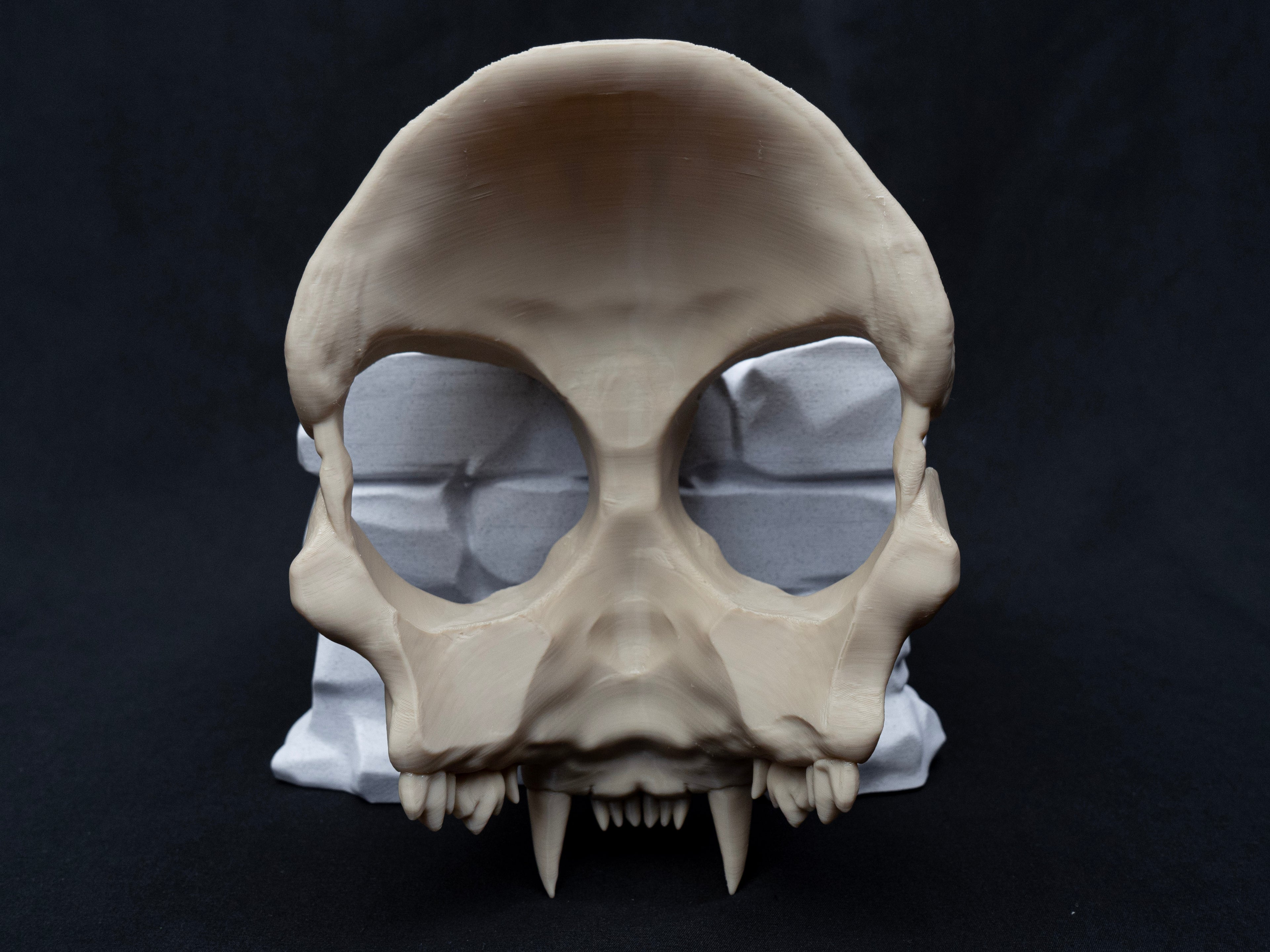 Cat Skull Half Face Mask – Gothic Halloween Costume, Fancy Dress, 3D Printed