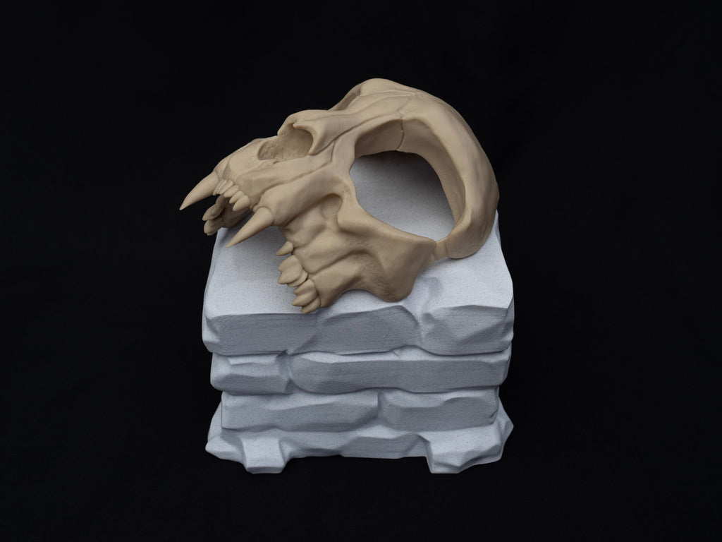 Cat Skull Half Face Mask – Gothic Halloween Costume, Fancy Dress, 3D Printed