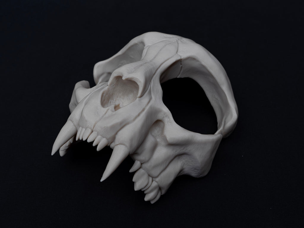 Cat Skull Half Face Mask – Gothic Halloween Costume, Fancy Dress, 3D Printed