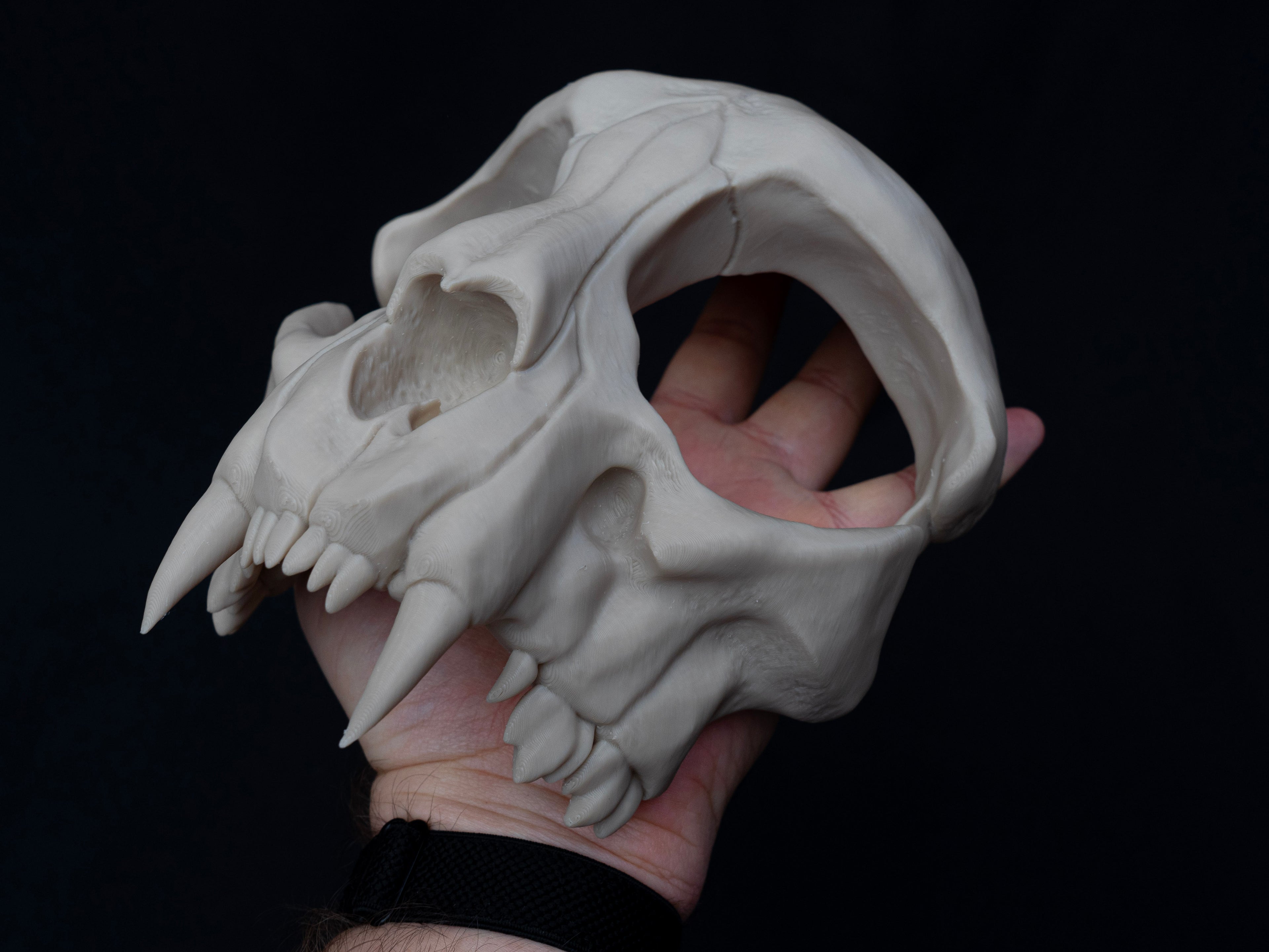 Cat Skull Half Face Mask – Gothic Halloween Costume, Fancy Dress, 3D Printed