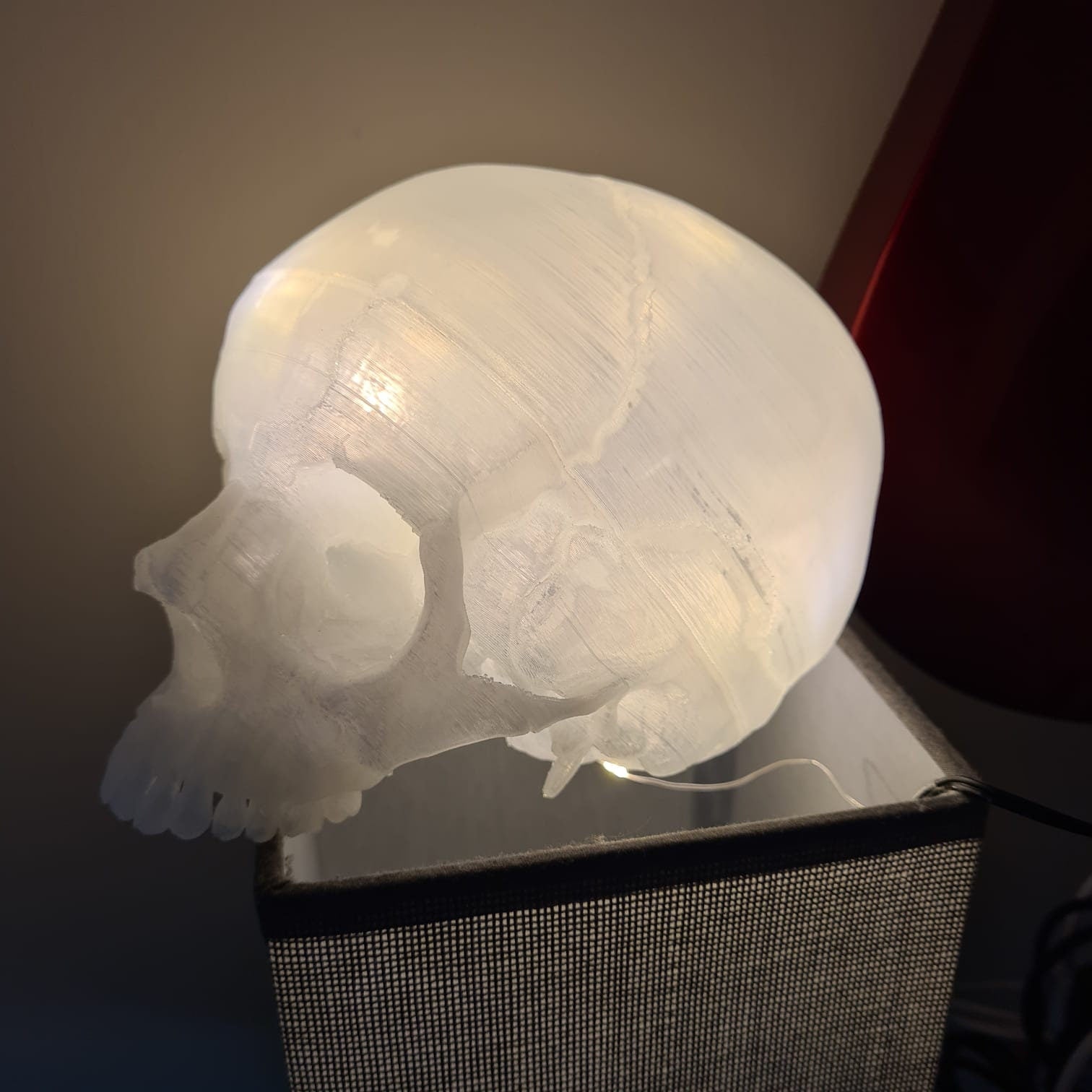 Transparent Human Skull Lamp - 3D Printed Home Décor