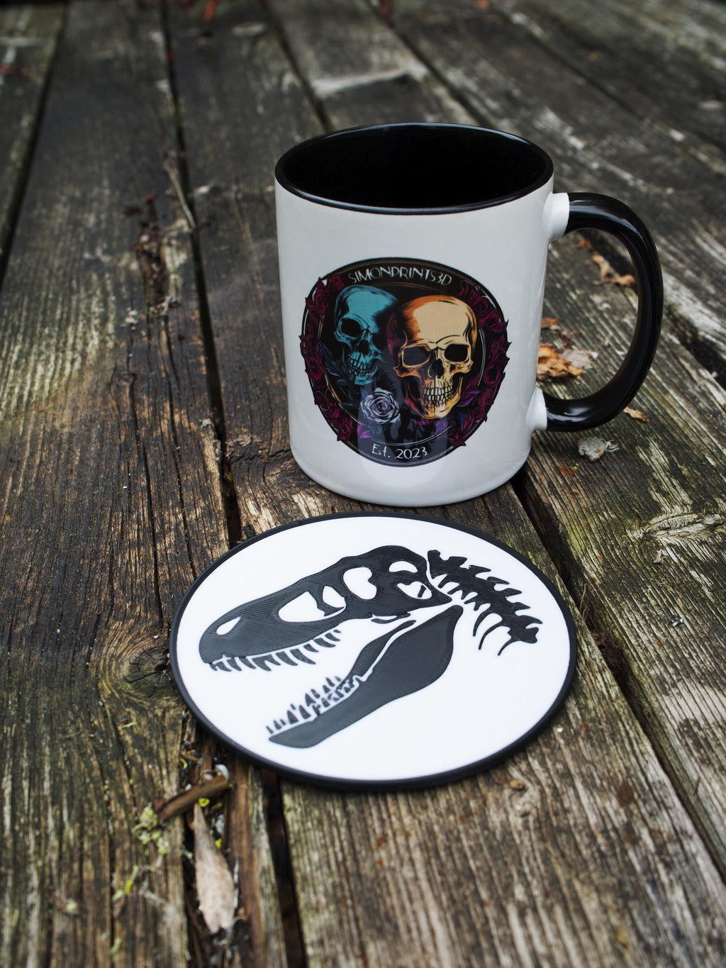 Dinosaur Themed Drinks Coasters – 3D Printed On Demand, Prehistoric Gift Set